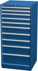 LISTA - 10 Drawer, Modular Storage Cabinet - Steel, 28-1/4" Wide x 28-1/2" Deep x 59-1/2" High, Blue - Exact Tooling