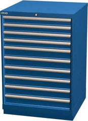 LISTA - 10 Drawer, Modular Storage Cabinet - Steel, 28-1/4" Wide x 28-1/2" Deep x 41-3/4" High, Blue - Exact Tooling