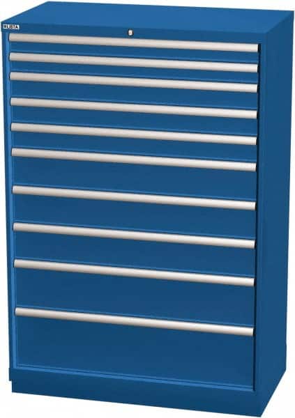 LISTA - 10 Drawer, Modular Storage Cabinet - Steel, 40-1/4" Wide x 22-1/2" Deep x 59-1/2" High, Blue - Exact Tooling
