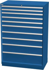 LISTA - 10 Drawer, Modular Storage Cabinet - Steel, 40-1/4" Wide x 22-1/2" Deep x 59-1/2" High, Blue - Exact Tooling