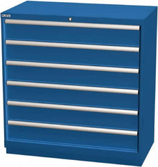 LISTA - 6 Drawer, Modular Storage Cabinet - Steel, 40-1/4" Wide x 22-1/2" Deep x 41-3/4" High, Blue - Exact Tooling