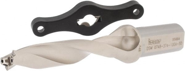Iscar - 3/4 to 0.783" Diam, 5xD, 3.74" Max Depth, 1" Shank Diam, 6-3/4" OAL, Replaceable Tip Drill - IDK, IDM, IDN, IDP Insert, DSM Toolholder, Series ChamDrillJet - Exact Tooling