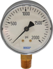 Wika - 2-1/2" Dial, 1/4 Thread, 0-2,000 Scale Range, Pressure Gauge - Lower Connection Mount, Accurate to 3-2-3% of Scale - Exact Tooling