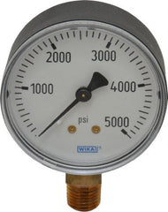 Wika - 2-1/2" Dial, 1/4 Thread, 0-5,000 Scale Range, Pressure Gauge - Lower Connection Mount, Accurate to 3-2-3% of Scale - Exact Tooling