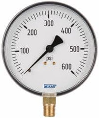 Wika - 4" Dial, 1/4 Thread, 0-600 Scale Range, Pressure Gauge - Lower Connection Mount, Accurate to 3-2-3% of Scale - Exact Tooling