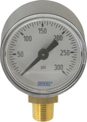 Wika - 1-1/2" Dial, 1/8 Thread, 0-300 Scale Range, Pressure Gauge - Lower Connection Mount, Accurate to 3-2-3% of Scale - Exact Tooling