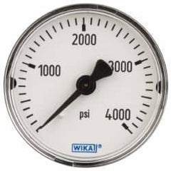 Wika - 2" Dial, 1/4 Thread, 0-4,000 Scale Range, Pressure Gauge - Center Back Connection Mount, Accurate to 3-2-3% of Scale - Exact Tooling