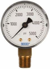 Wika - 2" Dial, 1/4 Thread, 0-5,000 Scale Range, Pressure Gauge - Lower Connection Mount, Accurate to 3-2-3% of Scale - Exact Tooling