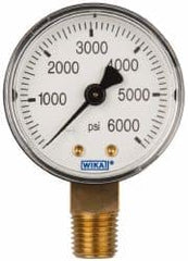 Wika - 2" Dial, 1/4 Thread, 0-6,000 Scale Range, Pressure Gauge - Lower Connection Mount, Accurate to 3-2-3% of Scale - Exact Tooling