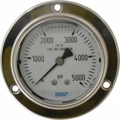 Wika - 2-1/2" Dial, 1/4 Thread, 0-5,000 Scale Range, Pressure Gauge - Lower Back Connection Mount, Accurate to 2-1-2% of Scale - Exact Tooling