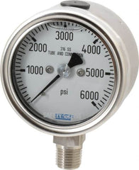 Wika - 2-1/2" Dial, 1/4 Thread, 0-6,000 Scale Range, Pressure Gauge - Lower Connection Mount, Accurate to 2-1-2% of Scale - Exact Tooling