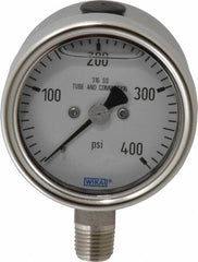 Wika - 2-1/2" Dial, 1/4 Thread, 400 Scale Range, Pressure Gauge - Lower Connection Mount, Accurate to 2-1-2% of Scale - Exact Tooling