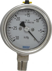 Wika - 2-1/2" Dial, 1/4 Thread, 30 Scale Range, Pressure Gauge - Lower Connection Mount, Accurate to 2-1-2% of Scale - Exact Tooling