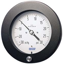 Wika - 4-1/2" Dial, 1/4 Thread, 0-1,000 Scale Range, Pressure Gauge - Lower Back Connection Mount, Accurate to 0.5% of Scale - Exact Tooling