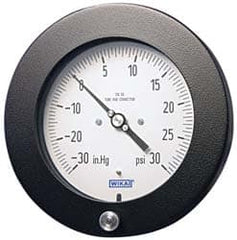 Wika - 4-1/2" Dial, 1/4 Thread, 0-800 Scale Range, Pressure Gauge - Lower Back Connection Mount, Accurate to 0.5% of Scale - Exact Tooling