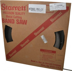 Starrett - 3/8" x 100' x 0.025" Bi-Metal Band Saw Blade Coil Stock - 10 to 14 TPI, Toothed Edge, Straight Form, Raker Set, No Rake Angle, Variable Pitch, Contour Cutting - Exact Tooling