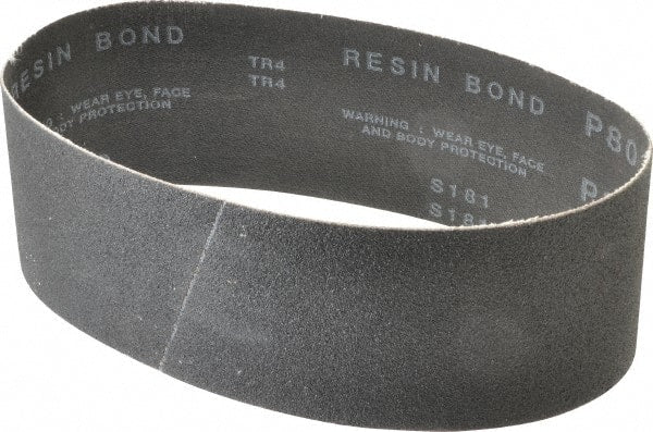 Made in USA - 3" Wide x 21" OAL, 80 Grit, Silicon Carbide Abrasive Belt - Silicon Carbide, Medium, Coated, X/Y Weighted Cloth Backing, Wet/Dry, Series S181 - Exact Tooling