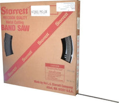 Starrett - 1/2" x 100' x 0.025" Bi-Metal Band Saw Blade Coil Stock - 4 TPI, Toothed Edge, Hook Form, Raker Set, Positive Angle, Constant Pitch, Contour Cutting - Exact Tooling