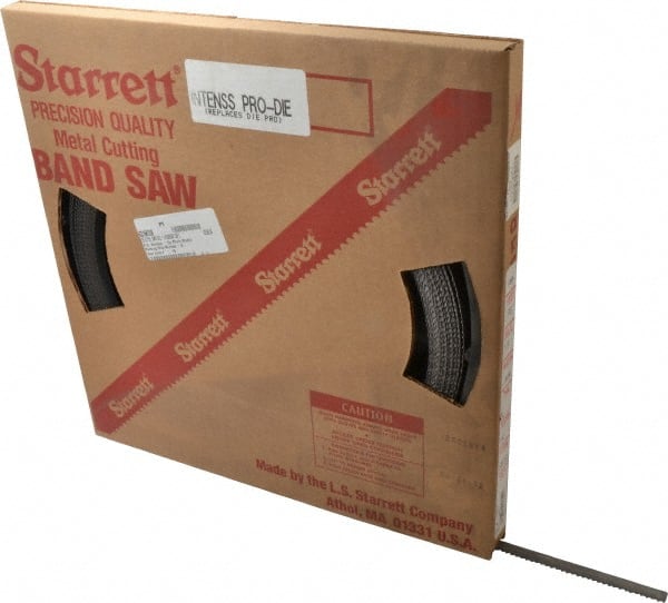 Starrett - 1/2" x 100' x 0.025" Bi-Metal Band Saw Blade Coil Stock - 6 TPI, Toothed Edge, Hook Form, Raker Set, Positive Angle, Constant Pitch, Contour Cutting - Exact Tooling