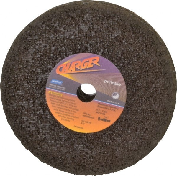 Norton - 6" Diam x 5/8" Hole x 1" Thick, R Hardness, 14 Grit Surface Grinding Wheel - Zirconia Alumina, Type 1, Very Coarse Grade, 8,000 Max RPM, No Recess - Exact Tooling