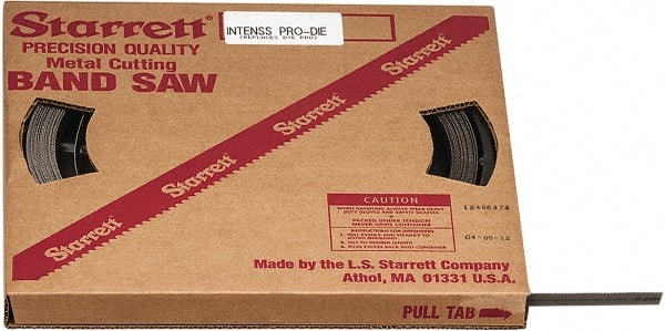 Starrett - 1/2" x 100' x 0.025" Bi-Metal Band Saw Blade Coil Stock - 10 to 14 TPI, Toothed Edge, Straight Form, Raker Set, No Rake Angle, Variable Pitch, Contour Cutting - Exact Tooling