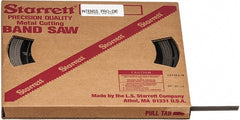 Starrett - 1/2" x 100' x 0.025" Bi-Metal Band Saw Blade Coil Stock - 10 to 14 TPI, Toothed Edge, Straight Form, Raker Set, No Rake Angle, Variable Pitch, Contour Cutting - Exact Tooling