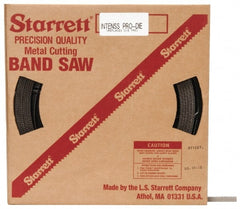 Starrett - 1/2" x 100' x 0.035" Bi-Metal Band Saw Blade Coil Stock - 6 to 10 TPI, Toothed Edge, Hook Form, Raker Set, Positive Angle, Variable Pitch, Contour Cutting - Exact Tooling