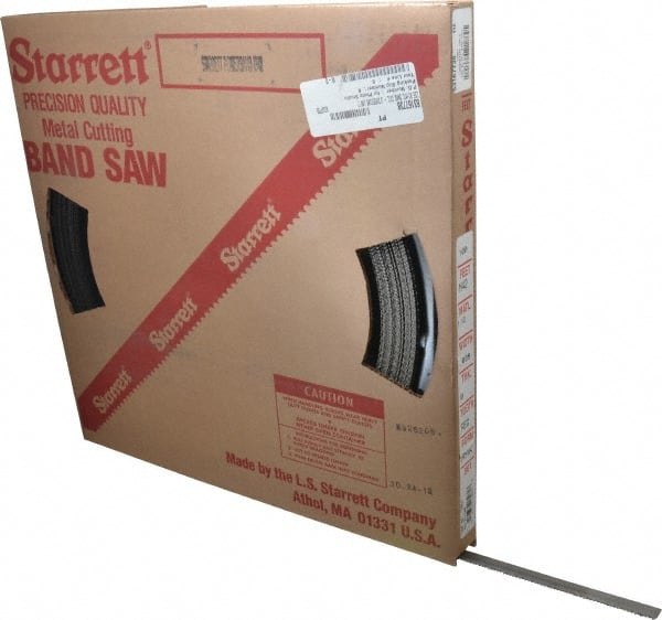Starrett - 1/2" x 100' x 0.035" Bi-Metal Band Saw Blade Coil Stock - 10 TPI, Toothed Edge, Straight Form, Raker Set, No Rake Angle, Constant Pitch, Contour Cutting - Exact Tooling