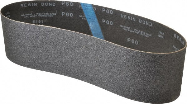 Made in USA - 4" Wide x 36" OAL, 60 Grit, Silicon Carbide Abrasive Belt - Silicon Carbide, Medium, Coated, X/Y Weighted Cloth Backing, Wet/Dry, Series S181 - Exact Tooling