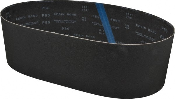 Made in USA - 6" Wide x 48" OAL, 80 Grit, Silicon Carbide Abrasive Belt - Silicon Carbide, Medium, Coated, X/Y Weighted Cloth Backing, Wet/Dry, Series S181 - Exact Tooling