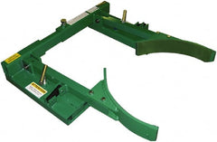 Valley Craft - 1,000 Lb Load Capacity, 30, 55 & 85 Gal Forklift Drum Handler - Steel Wheels - Exact Tooling