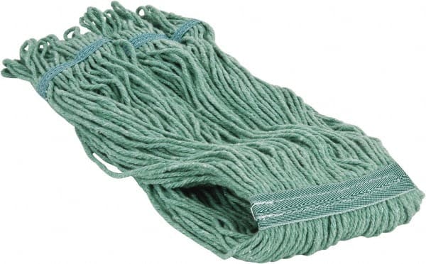 PRO-SOURCE - 5" Green Head Band, Large PET Loop End Mop Pad - 4 Ply, Quick Change Connection, Use for General Purpose - Exact Tooling