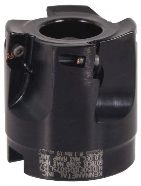 Kennametal - 4 Inserts, 1-1/2" Cut Diam, 3/4" Arbor Diam, 0.391" Max Depth of Cut, Indexable Square-Shoulder Face Mill - 0/90° Lead Angle, 1.575" High, EC10.., EP10.. Insert Compatibility, Series Mill 1-10 - Exact Tooling