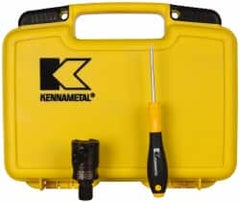 Kennametal - 1-1/4" Cut Diam, 0.735" Max Depth of Cut, 1.614" OAL, Indexable Square Shoulder Helical End Mill - EC10.., EP10.. Inserts, M16 Modular Connection, 0° Lead Angle - Exact Tooling