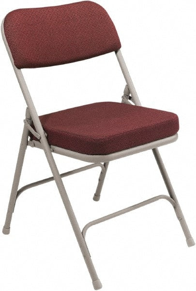 NPS - 18" Wide x 20-3/4" Deep x 32" High, Steel & Fabric Folding Chair with Fabric Padded Seat - Burgundy - Exact Tooling
