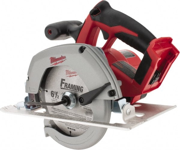 Milwaukee Tool - 18 Volt, 6-1/2" Blade, Cordless Circular Saw - 3,200 RPM, Lithium-Ion Batteries Not Included - Exact Tooling