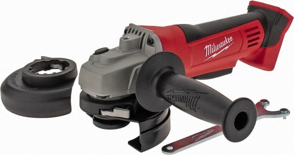 Milwaukee Tool - 4-1/2" Wheel Diam, 9,000 RPM, Cordless Cutoff & Cutoff-Grinder Tool - Right Angle Handle - Exact Tooling