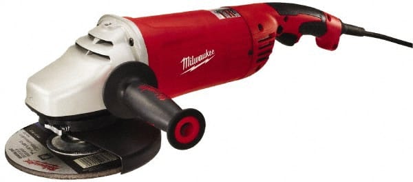 Milwaukee Tool - 7 & 9" Wheel Diam, 6,000 RPM, Corded Angle & Disc Grinder - 5/8-11 Spindle, 120 Volts, 15 Amps, Front Exhaust - Exact Tooling
