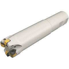 Iscar - 1-1/2" Cut Diam, 0.043" Max Depth, 1-1/2" Shank Diam, Weldon Shank Indexable High-Feed End Mill - Screw Holding Method, H600 WXCU 05 Insert, FF EWX-05 Toolholder, Through Coolant - Exact Tooling