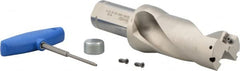 Iscar - 4" Max Drill Depth, 2xD, 2" Diam, Indexable Insert Drill - 2 Inserts, 1-1/2" Shank Diam, Straight Shank - Exact Tooling