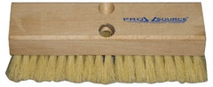 PRO-SOURCE - 2" Bristle Length, Tampico Scrub Brush - 10" OAL, Tapered Handle, Hardwood Block - Exact Tooling