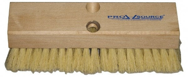 PRO-SOURCE - 2" Bristle Length, Polypropylene Scrub Brush - 10" OAL, Tapered Handle, Hardwood Block - Exact Tooling
