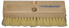 PRO-SOURCE - 2" Bristle Length, Polypropylene Scrub Brush - 10" OAL, Tapered Handle, Hardwood Block - Exact Tooling