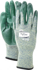 Ansell - Size XL (10), ANSI Cut Lvl 4, Abrasion Lvl 3, Nitrile Coated Cut Resistant Gloves - 12" Long, Palm & Fingers Coated, Intercept Technology with DuPont Kevlar Lining, Knit Wrist, Green, Paired - Exact Tooling