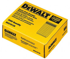 DeWALT - 16 Gauge 1-1/4" Long Finishing Nails for Power Nailers - Grade 2 Steel, Galvanized Finish, Straight Stick Collation - Exact Tooling