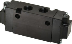 Parker - 3/8", 4-Way Body Ported Stacking Solenoid Valve - 1.4 CV Rate, 1.89" High x 4.7" Long - Exact Tooling
