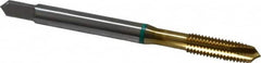 Guhring - M5x0.80 Metric Coarse, 3 Flute, TiN Finish, Cobalt Spiral Point Tap - Plug Chamfer, Right Hand Thread, 2-3/8" OAL, 0.551" Thread Length, 0.194" Shank Diam, 6H Class of Fit, Series 3915 - Exact Tooling