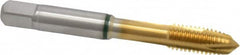 Guhring - M8x1.25 Metric Coarse, 3 Flute, TiN Finish, Cobalt Spiral Point Tap - Plug Chamfer, Right Hand Thread, 2-23/32" OAL, 0.71" Thread Length, 0.318" Shank Diam, 6H Class of Fit, Series 3915 - Exact Tooling