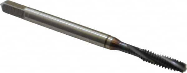 Guhring - #6-40 UNF, 3 Flute, TiN Finish, Cobalt Spiral Point Tap - Plug Chamfer, Right Hand Thread, 2" OAL, 0.433" Thread Length, 0.141" Shank Diam, 2B Class of Fit, Series 3917 - Exact Tooling