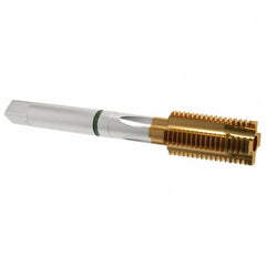 Guhring - 5/8-18 UNF, 4 Flute, TiN Finish, Cobalt Spiral Point Tap - Plug Chamfer, Right Hand Thread, 3-13/16" OAL, 0.945" Thread Length, 0.48" Shank Diam, 2B Class of Fit, Series 3917 - Exact Tooling